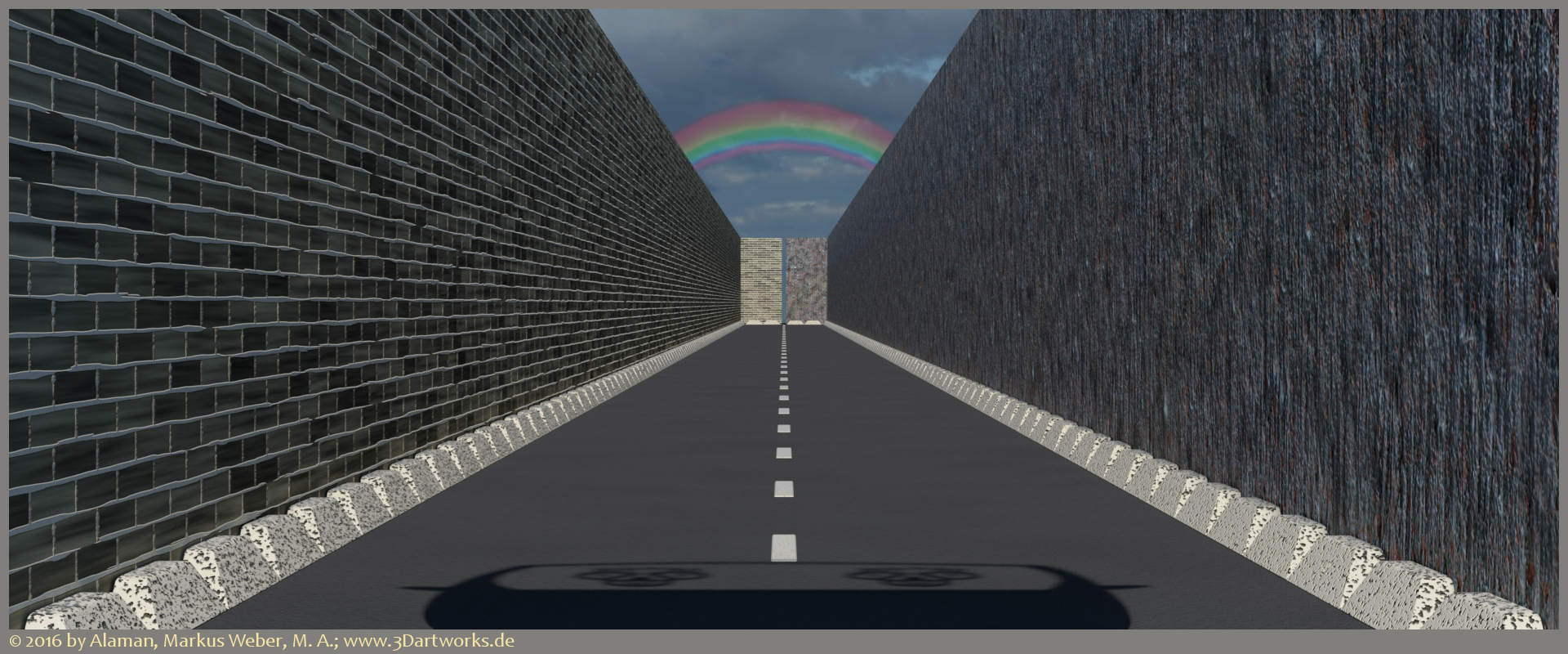 Architectural visualization: brick versus concrete Architectural visualization: brick versus concrete
