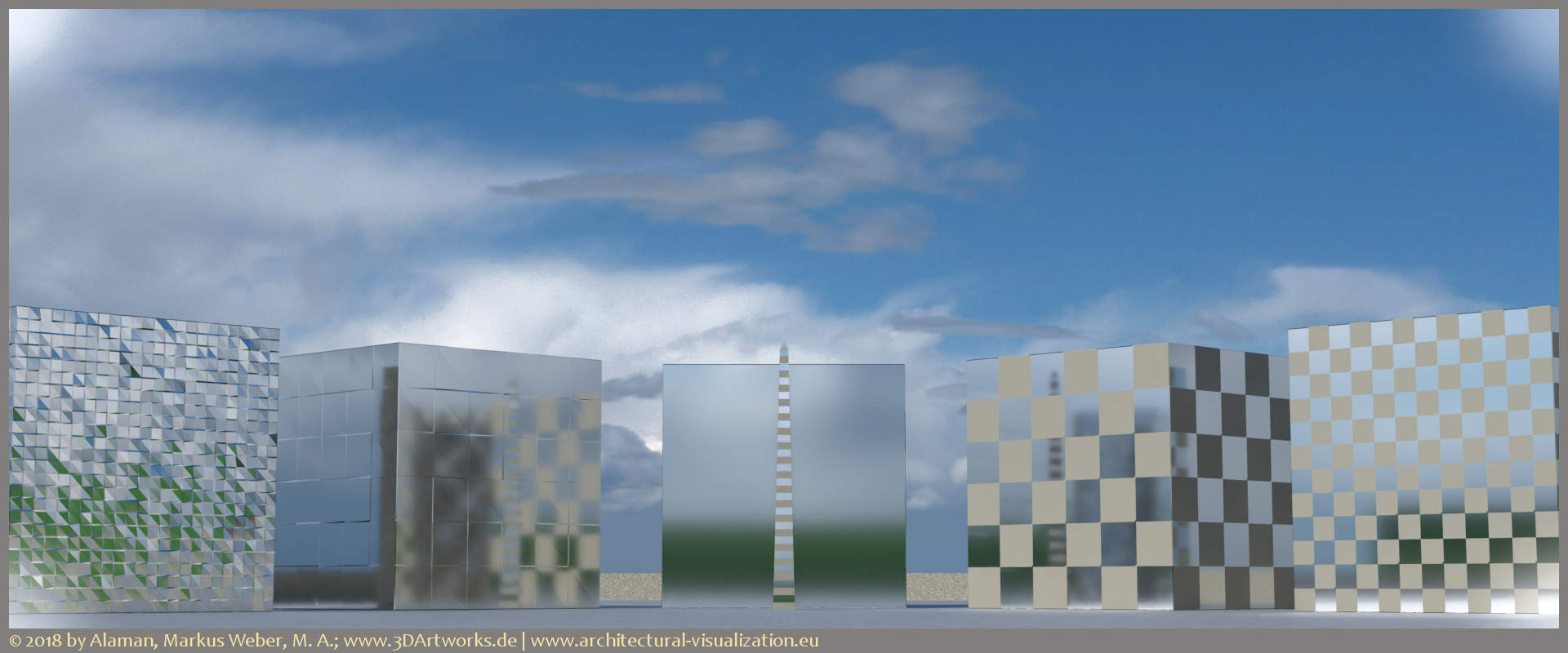 Architectural visualization: study on five blocks