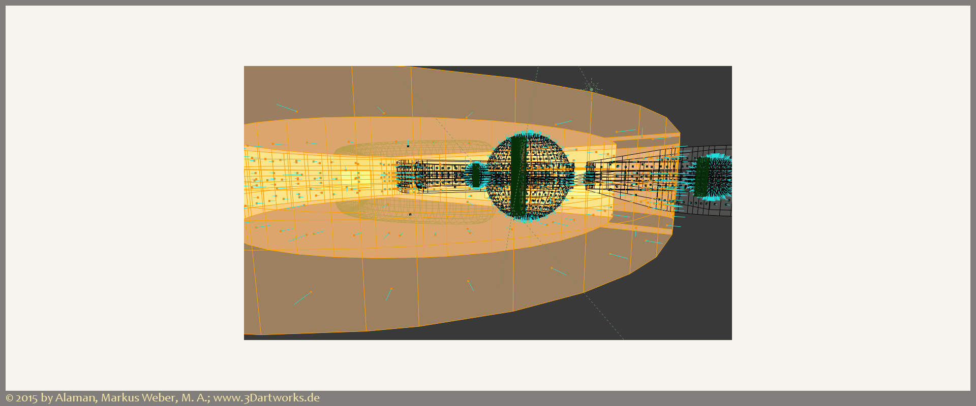 In Arbeit bei Alaman 3D Artworks: Produktvisualisierung, Arbeiten am Alaman 3D Artworks Raumschiff.