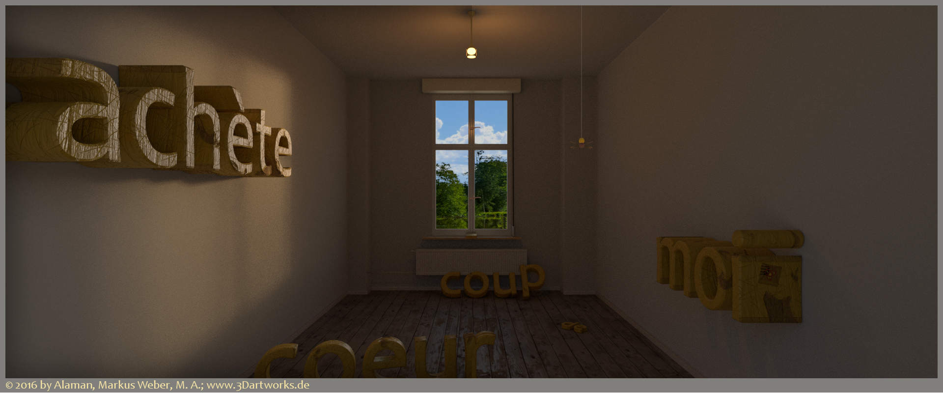 Interior design: narrow dark room Interior design: narrow dark room