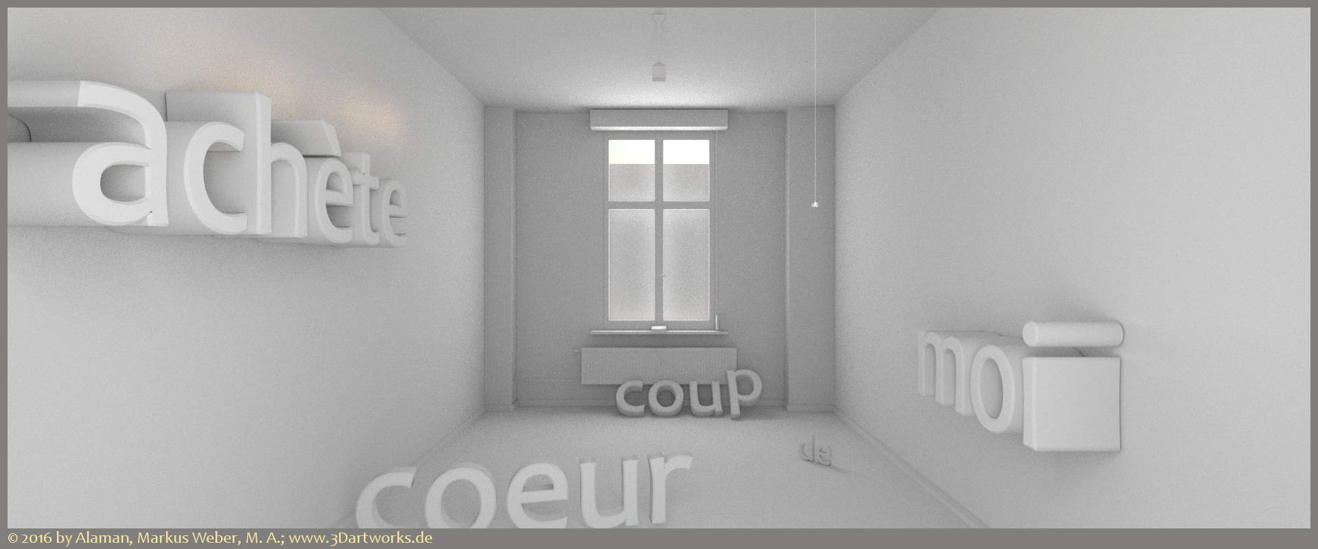 Travaux en cours à Alaman 3D Artworks : visualisation d'architecture, achète-moi, mode blocage.