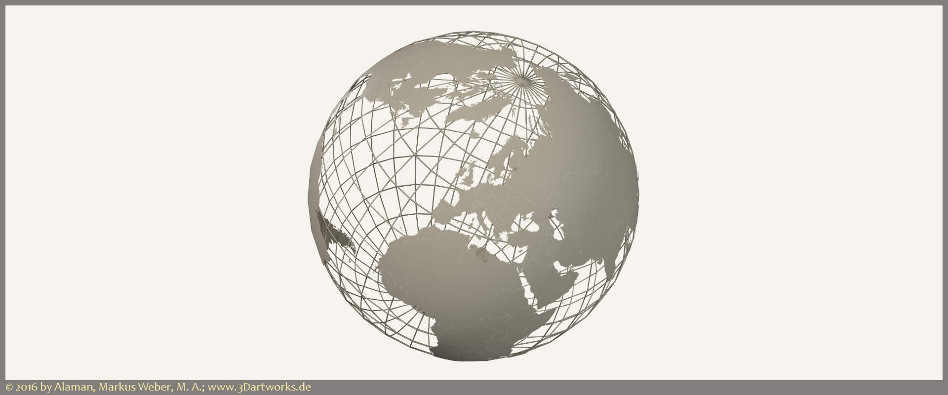 Travaux en cours à Alaman 3D Artworks : visualisation des produits, continents sur la grille.