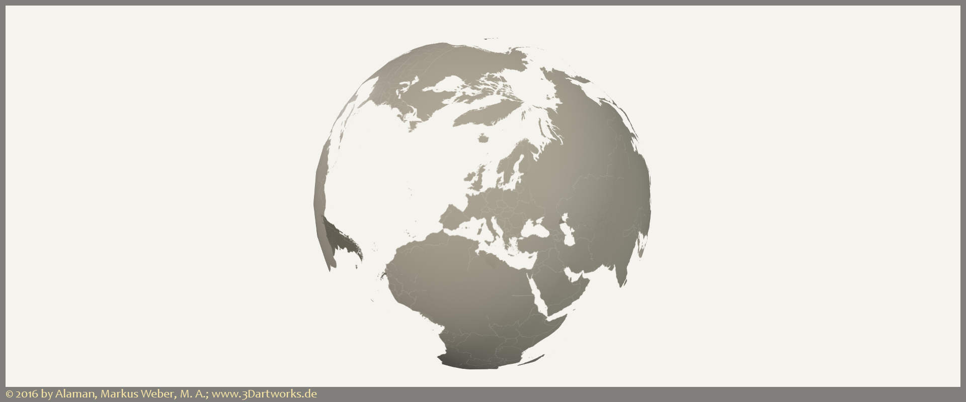 Travaux en cours à Alaman 3D Artworks : visualisation des produits, continents.